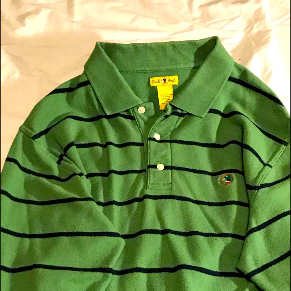 Vintage Green&Black Long Sleeve Polo